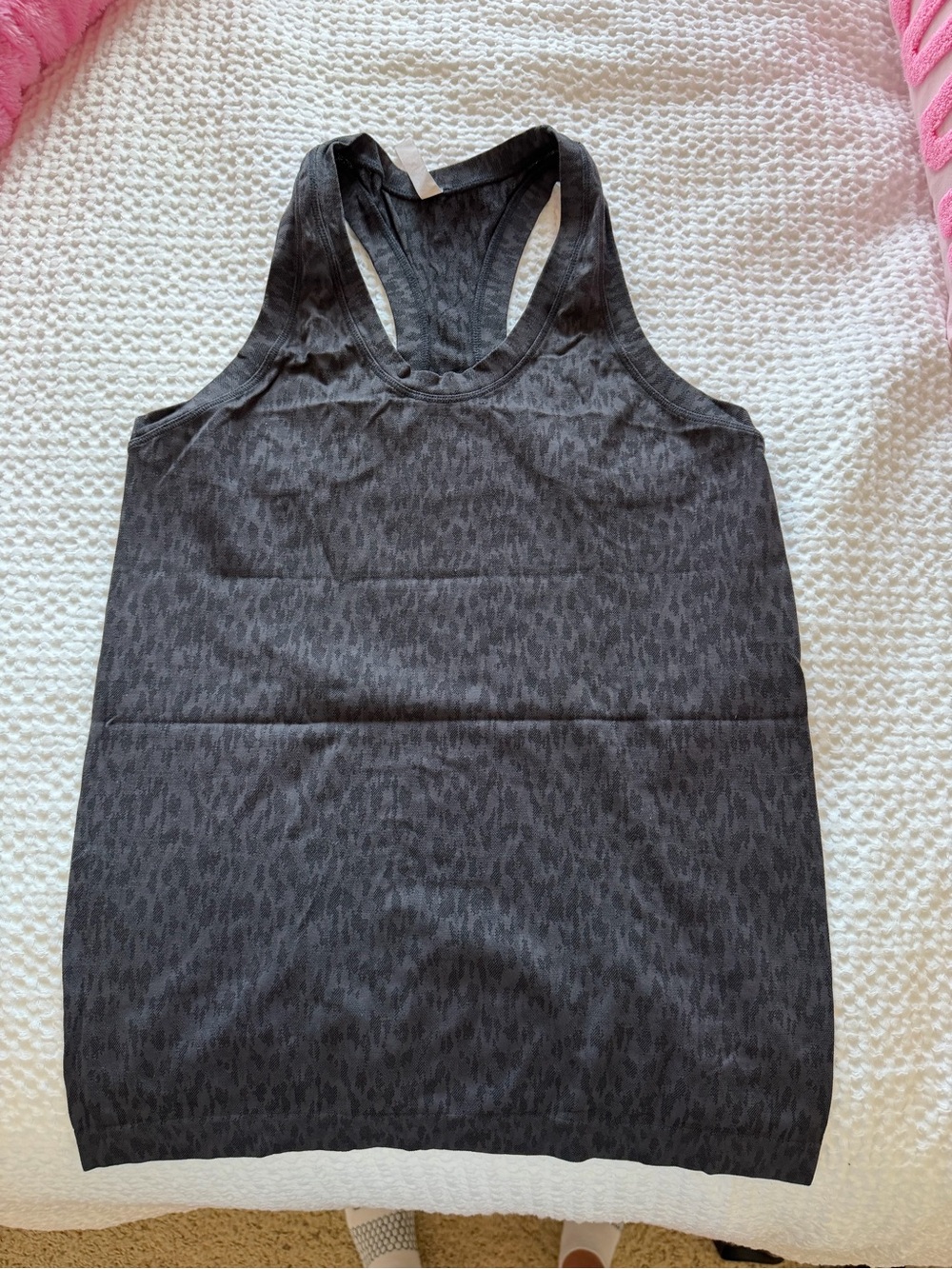 Athleta Dark Gray Leopard Print Racerback Tank Top